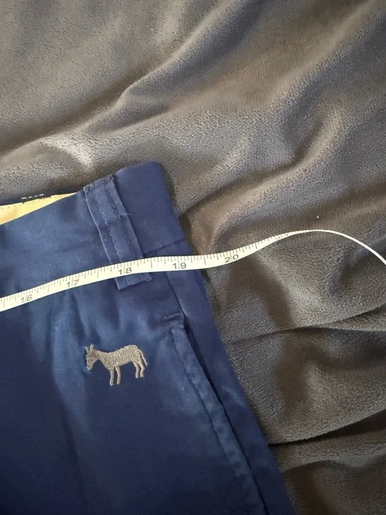 Orvis Navy Chino Pants with gray donkey Embroidery - Picture 5 of 8